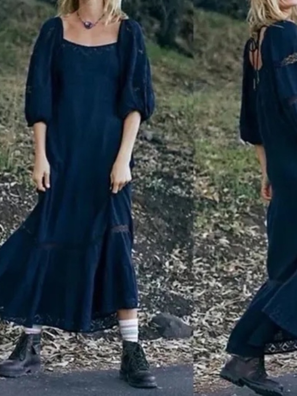 Free People All the Attitude Black Maxi Dress XS